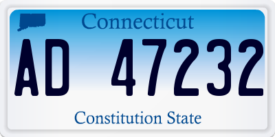 CT license plate AD47232