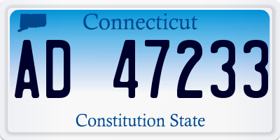 CT license plate AD47233