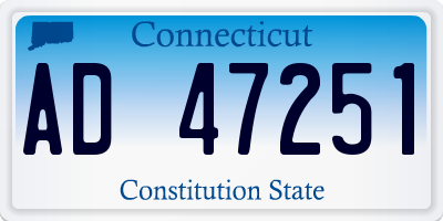 CT license plate AD47251