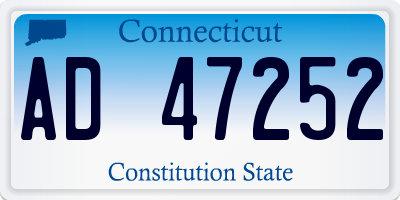 CT license plate AD47252