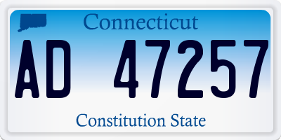 CT license plate AD47257