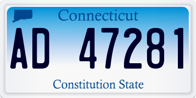 CT license plate AD47281