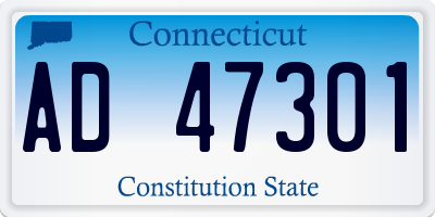 CT license plate AD47301