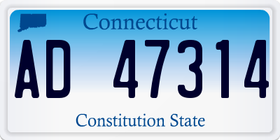 CT license plate AD47314
