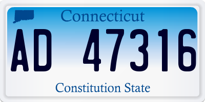 CT license plate AD47316