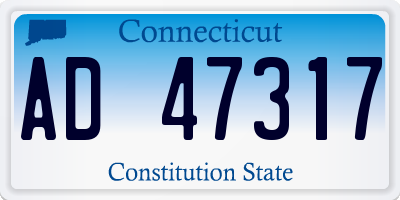 CT license plate AD47317
