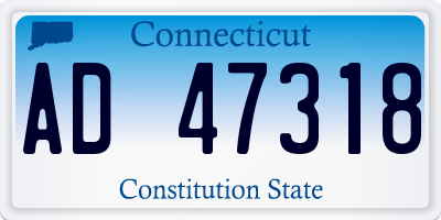 CT license plate AD47318