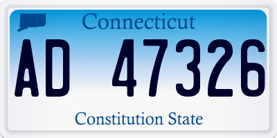 CT license plate AD47326