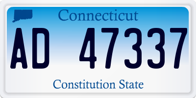 CT license plate AD47337