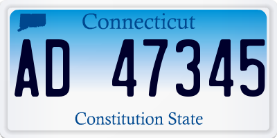 CT license plate AD47345
