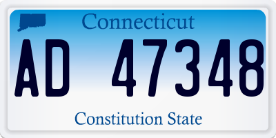 CT license plate AD47348