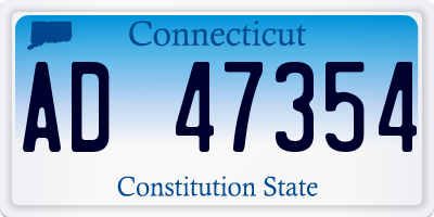 CT license plate AD47354