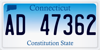 CT license plate AD47362