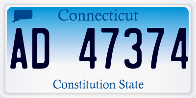 CT license plate AD47374