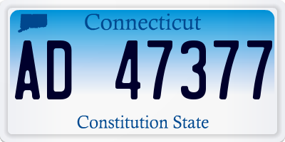 CT license plate AD47377