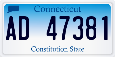 CT license plate AD47381