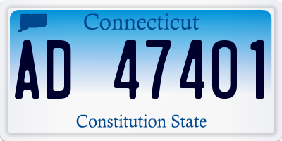 CT license plate AD47401