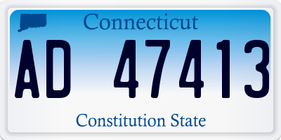 CT license plate AD47413