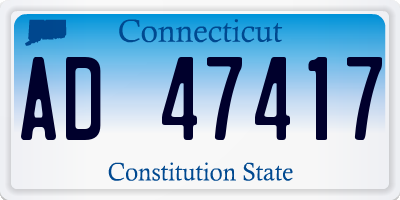 CT license plate AD47417
