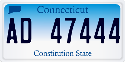 CT license plate AD47444