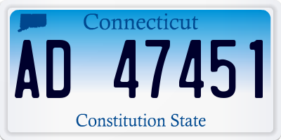 CT license plate AD47451