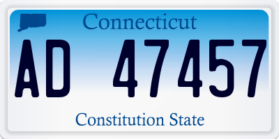 CT license plate AD47457