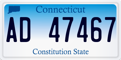 CT license plate AD47467