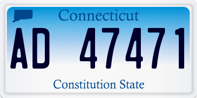 CT license plate AD47471