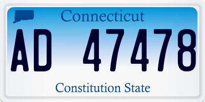 CT license plate AD47478