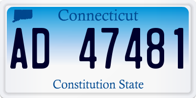 CT license plate AD47481