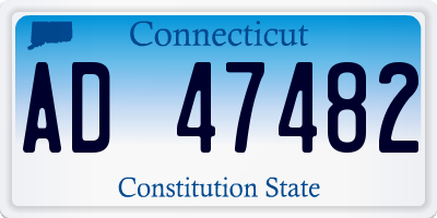 CT license plate AD47482
