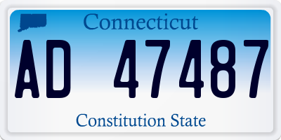 CT license plate AD47487
