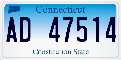 CT license plate AD47514