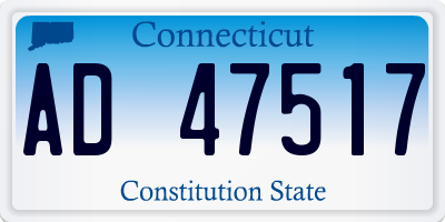 CT license plate AD47517