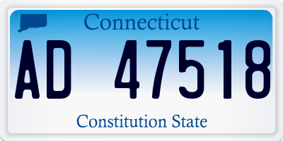 CT license plate AD47518