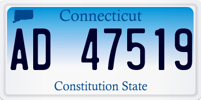 CT license plate AD47519