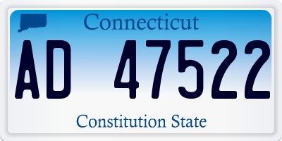 CT license plate AD47522