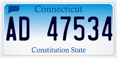 CT license plate AD47534