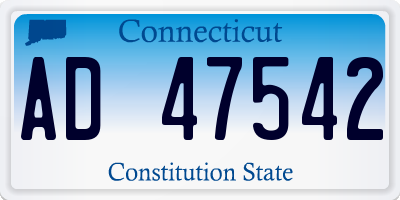 CT license plate AD47542