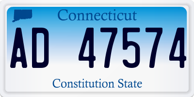 CT license plate AD47574