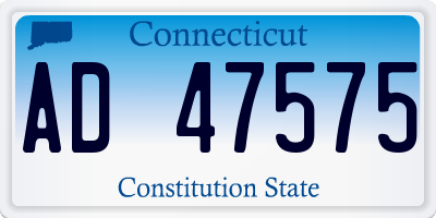 CT license plate AD47575