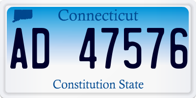 CT license plate AD47576