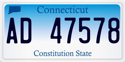 CT license plate AD47578