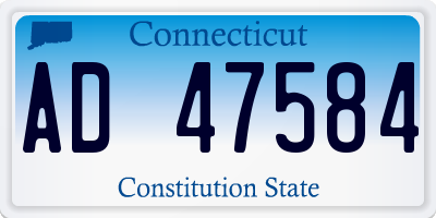 CT license plate AD47584