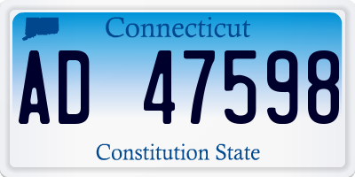 CT license plate AD47598