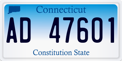 CT license plate AD47601