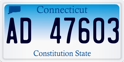CT license plate AD47603