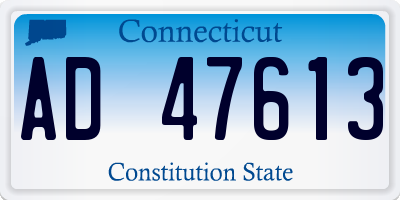 CT license plate AD47613