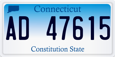 CT license plate AD47615