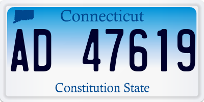 CT license plate AD47619